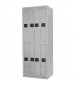 Eight Compartment Wide Uniform Lockers Gray