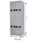 Eight Compartment Wide Uniform Lockers Dimensions