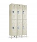 beige two tier metal lockers