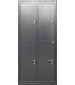 Four Compartment Extra Wide Uniform Lockers Silver Vein