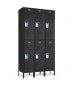 Black two tier metal lockers