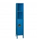 blue kids locker with cubbies