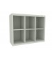 30” High Cubby with 6 Openings Light Grey