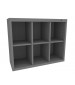 30” High Cubby with 6 Openings Medium Grey