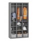 66” High Cubby with 15 Openings (shown with optional bins and hooks)