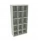 66” High Cubby with 15 Openings Light Grey