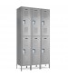 gray two tier metal lockers