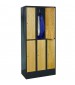 Double Tier Hybrid Wood Metal Lockers (shown with optional closed bases)
