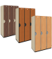 Single Tier Wood Storage Lockers 3-Wide (Wood Grain Finish)