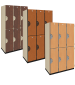 Double Tier Wood Storage Lockers (Wood Grain Finish)