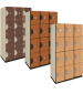 Four Tier Wood Storage Lockers (Wood Grain Finish)