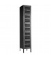 Black Five Tier Ventilated Locker with Friction Catch Handle