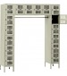 Beige Visually Perforated 16 Person Locker