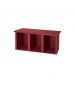 Plastic Bench with 3 Cubbies Burgundy