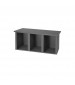 Plastic Bench with 3 Cubbies Charcoal Gray