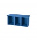 Plastic Bench with 3 Cubbies Deep Blue