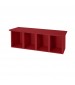 Plastic Bench with 4 Cubbies Burgundy