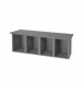 Plastic Bench with 4 Cubbies Charcoal Gray