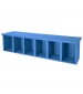 Plastic Bench with 6 Cubbies Deep Blue