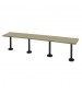 Plastic Locker Bench with 4 Pedestals