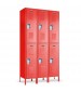 red two tier metal lockers
