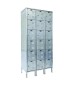Six Tier 3-Wide Stainless Steel Box Lockers