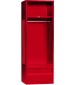 Red Metal Stadium Lockers w/ Shelf & Footlocker