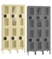 Tennsco double tier ventilated 3 wide lockers