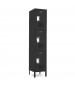 Triple Tier Ventilated School Locker Black