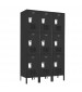 Triple Tier Ventilated Lockers Black