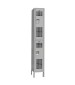 Double Tier Ventilated Locker Gray