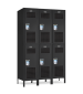 Double Tier Ventilated Lockers Black