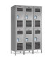 Gray Double Tier Ventilated Gym Lockers