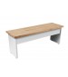 Laminate Bench with Wood Top White
