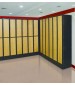 Triple Tier Wood Metal Lockers (shown with optional closed metal bases)