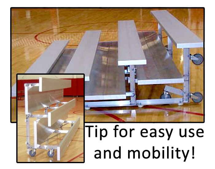 Mobile Tip and Roll Bleachers